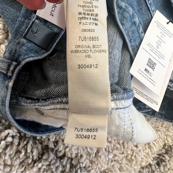 🖤NWT🖤 7 FOR ALL MANKIND Maribel Original Bootcut Beaded Flower - Picture 12 of 14